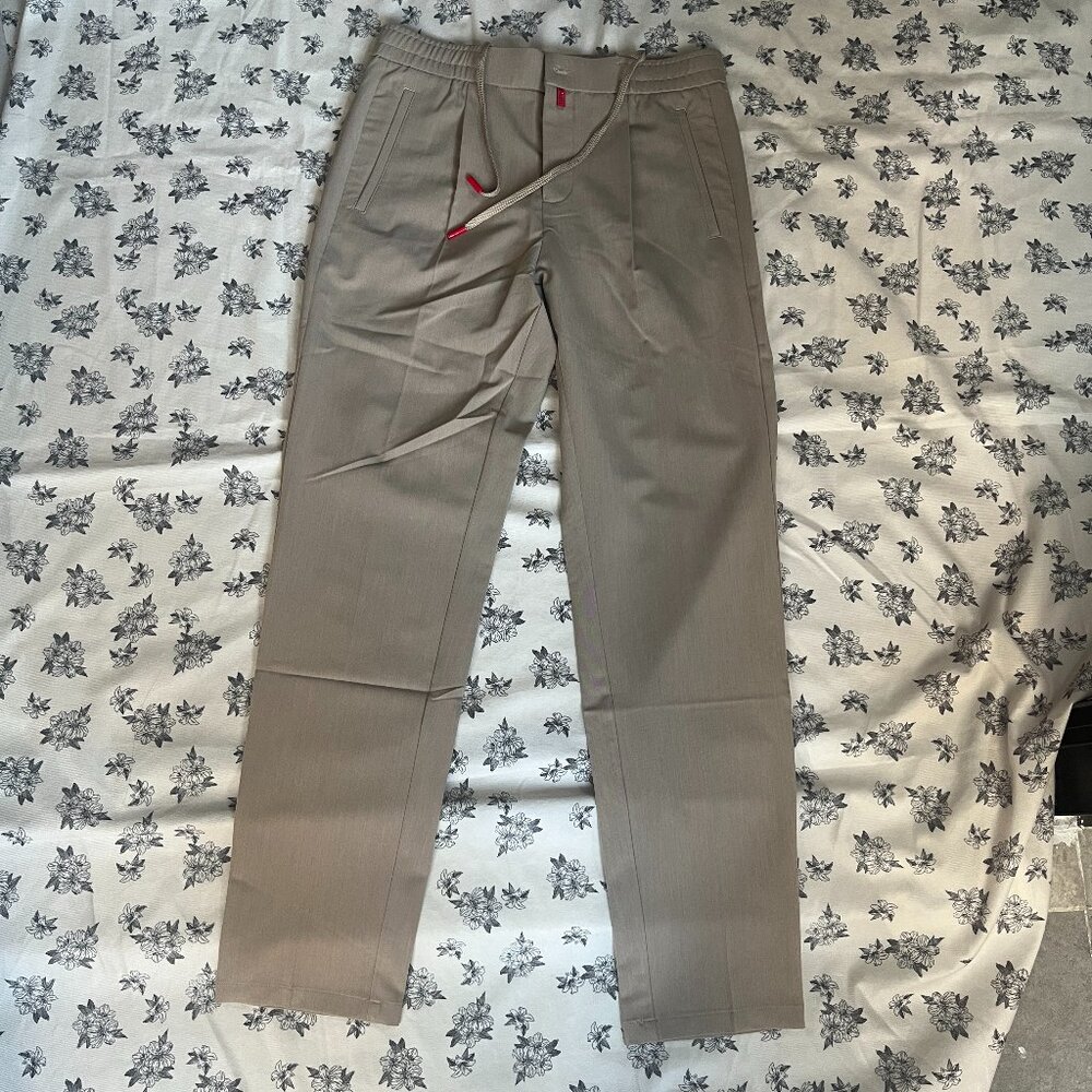 Kiton Khaki Drawstring Trousers